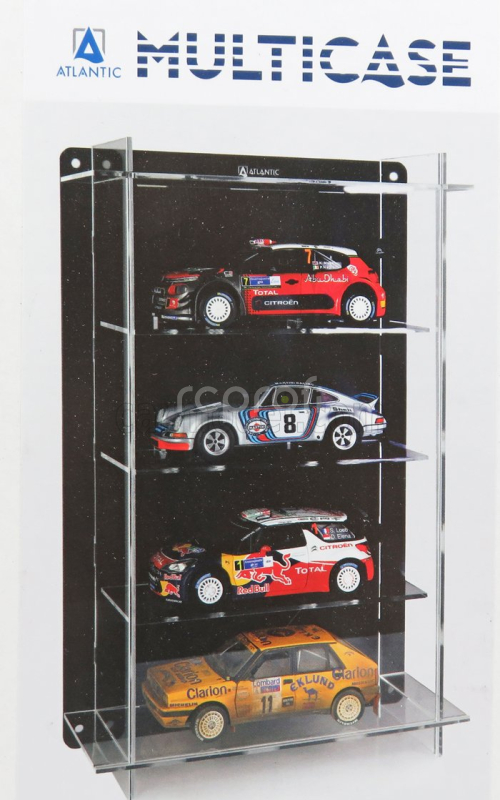 Atlantic Vetrina display box Espositore - For 4 Cars 1/18 Lungh.lenght Cm 36.8 X Largh.width Cm 12.5 X Alt.height Cm 57.4 (altezza Utile Tra I Ripiani Cm 12.0 Inner Height Among Shelves) 1:18 Plastový Displej