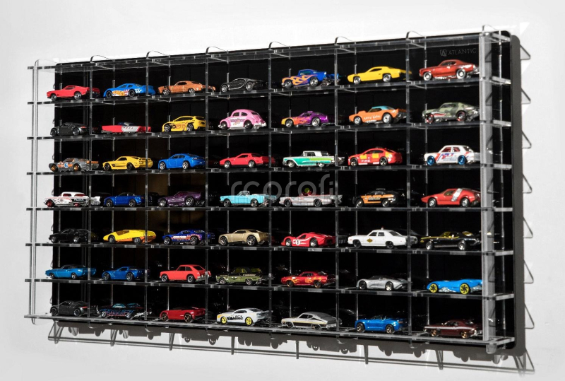Atlantic Vetrina display box Espositore - For 49 Cars 1/64 Lungh.lenght Cm 78.0 X Largh.width Cm 8.0 X Alt.height Cm 38.0 (altezza Utile Tra I Ripiani Cm 4.5 Inner Height Among Shelves) 1:64 Plastový Displej