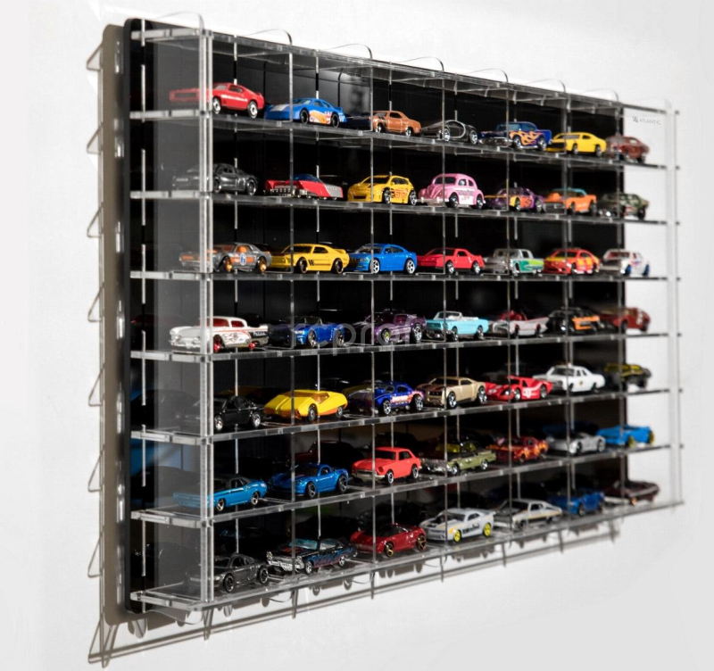 Atlantic Vetrina display box Espositore - For 49 Cars 1/64 Lungh.lenght Cm 78.0 X Largh.width Cm 8.0 X Alt.height Cm 38.0 (altezza Utile Tra I Ripiani Cm 4.5 Inner Height Among Shelves) 1:64 Plastový Displej