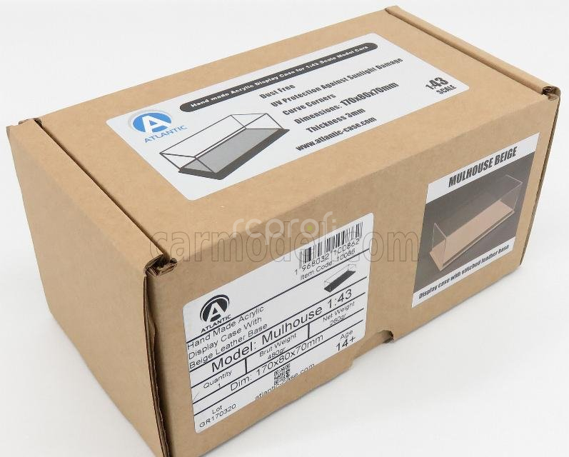 Atlantic Vetrina display box Molhouse Base In Pelle - Leather Base Beige - Lungh.lenght Cm 17 X Largh.width Cm 8 X Alt.height Cm 7 (altezza Interna 5.2 Cm ) 1:43 Plastový Displej