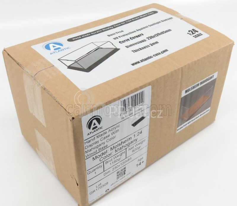 Atlantic Vetrina display box Molsheim Base In Legno 1:24, mahagon
