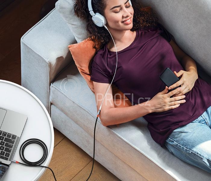 Audio adaptér DC3.5 samec na DC3.5 samice (1.2m)
