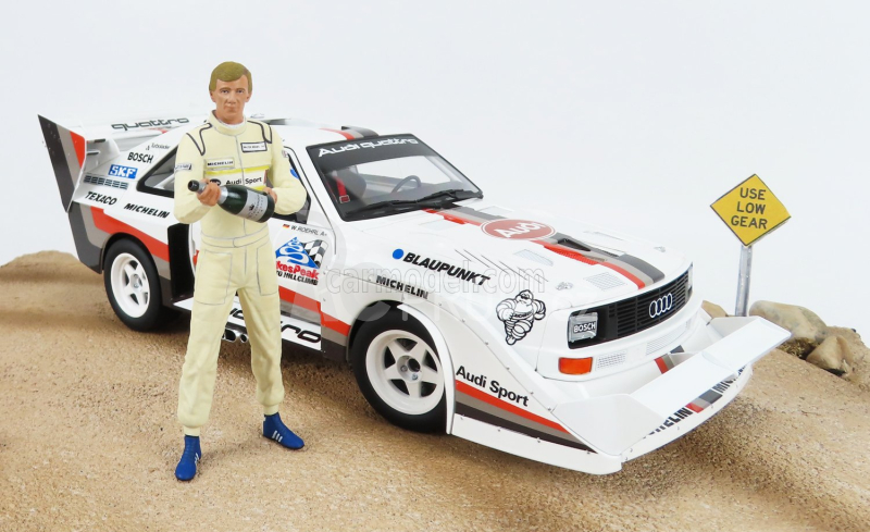 Autoart Audi Quattro Sport S1 N 1 Winner Rally Pikes Peak Hill Climb 1987 W.rohrl - With Figure 1:18 Žlutá Bílá Červená