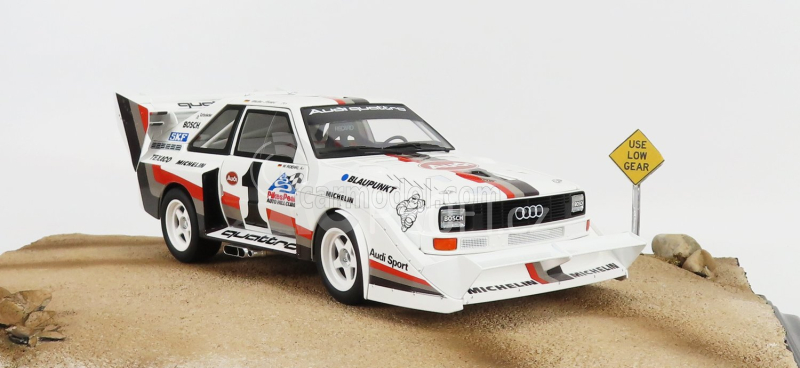 Autoart Audi Quattro Sport S1 N 1 Winner Rally Pikes Peak Hill Climb 1987 W.rohrl - With Figure 1:18 Žlutá Bílá Červená