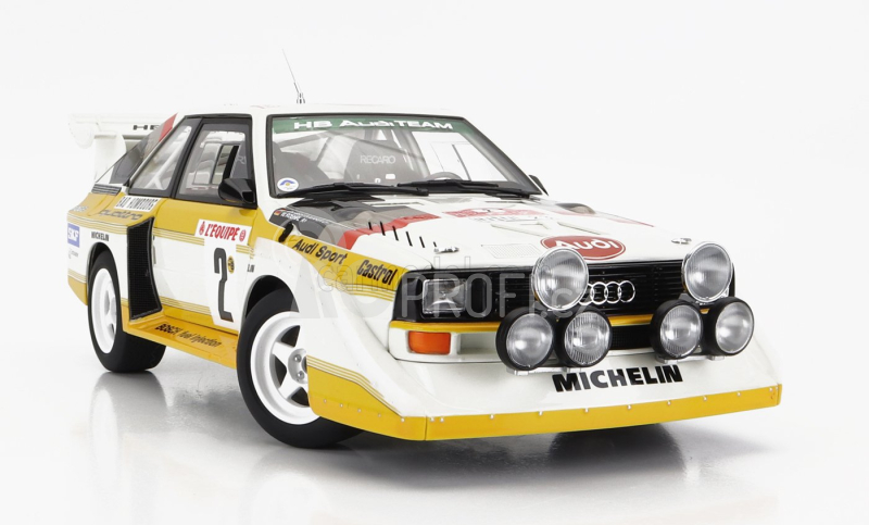 Autoart Audi Quattro Sport S1 (night Version) N 2 4th Rally Montecarlo 1986 With Figure W.rohrl - C.geistdorfer 1:18 Žlutá Bílá Červená