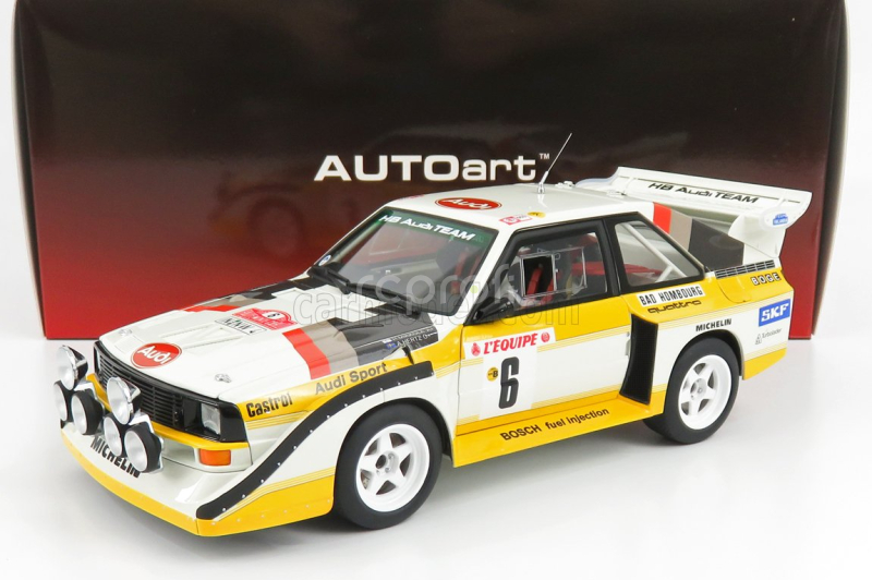 Autoart Audi Quattro Sport S1 (night Version) N 6 Rally Montecarlo 1986 H.mikkola - A.hertz 1:18 Žlutá Bílá Červená