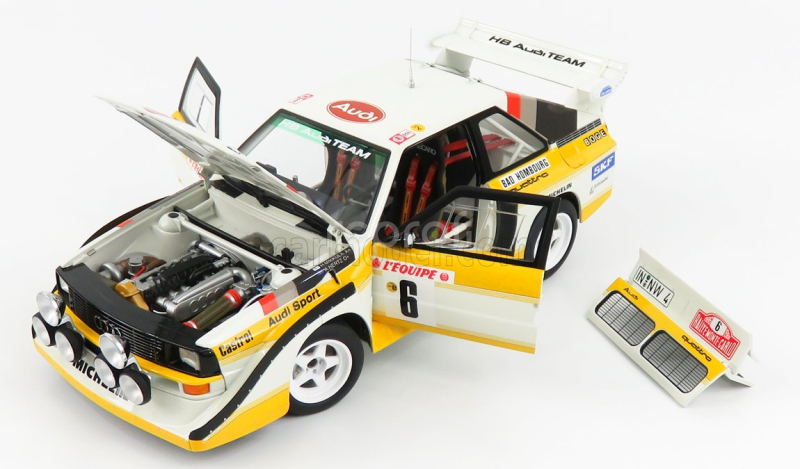 Autoart Audi Quattro Sport S1 (night Version) N 6 Rally Montecarlo 1986 H.mikkola - A.hertz 1:18 Žlutá Bílá Červená