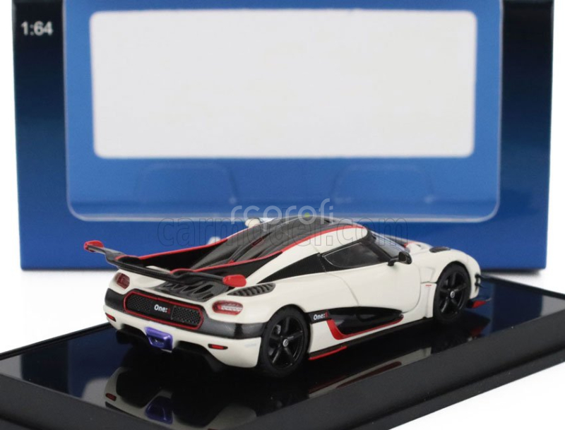 Autoart Koenigsegg 1 One 2014 1:64 Bílá Černá Karbonová Červená