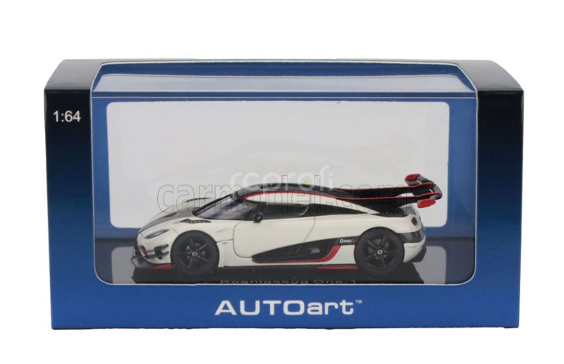 Autoart Koenigsegg 1 One 2014 1:64 Bílá Černá Karbonová Červená