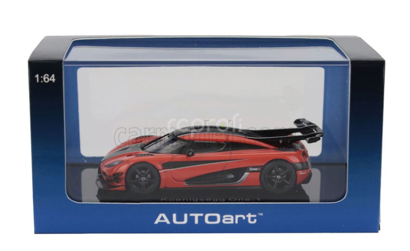 Autoart Koenigsegg 1 One 2014 1:64 Oranžová Černá Karbonová Stříbrná
