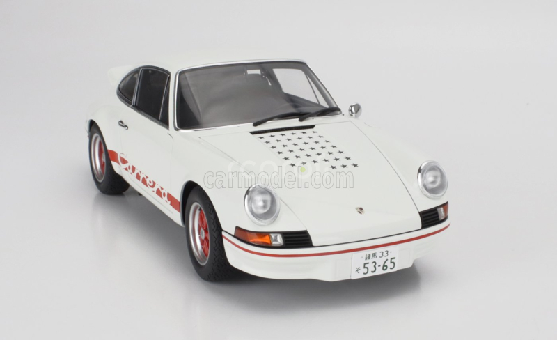 Autoart Porsche 911 Carrera Rs 1973 -  The Circuit Wolf - (rival) Sakon Hayase - Manga Movie 1:18 Bílá Červená