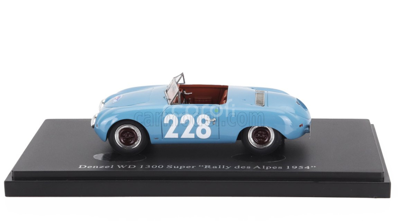 Autocult Denzel Wd 1300 Spider Super N 228 Rally Des Alpes Austria 1954 1:43 Světle Modrá