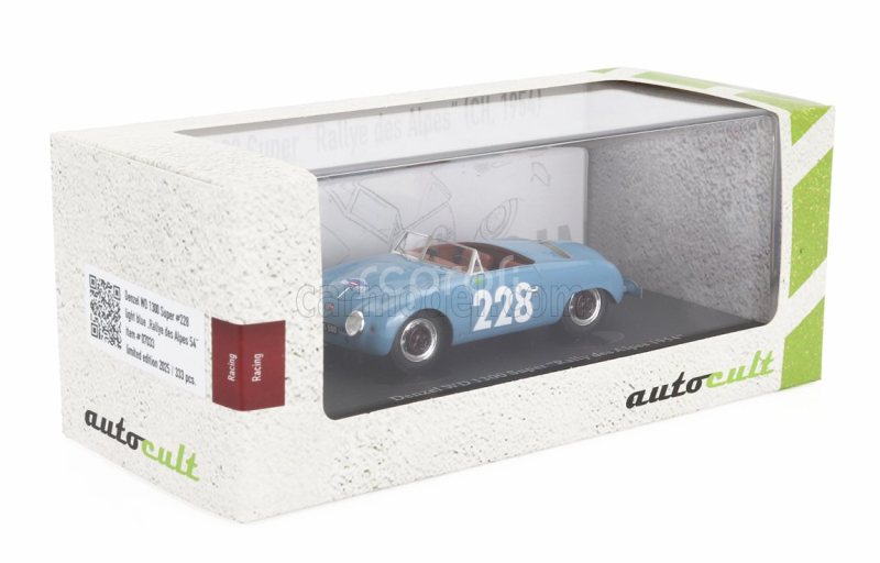 Autocult Denzel Wd 1300 Spider Super N 228 Rally Des Alpes Austria 1954 1:43 Světle Modrá