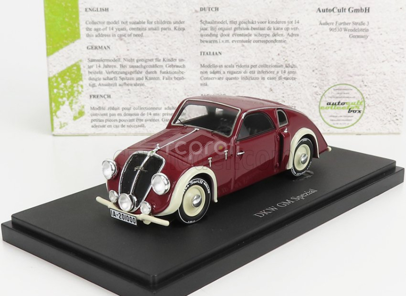 Autocult DKW Gm Spezial Germany 1936 1:43 Červená Bílá