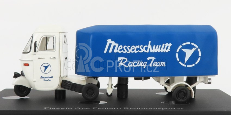 Autocult Piaggio Ape Pentaro Renntransporter Messerschmitt 1948 1:43 Bílá Modrá