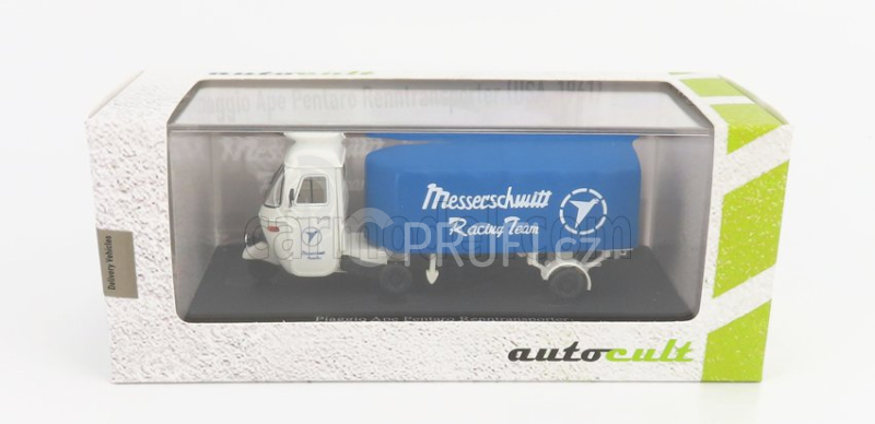 Autocult Piaggio Ape Pentaro Renntransporter Messerschmitt 1948 1:43 Bílá Modrá