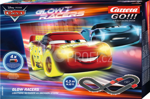 Autodráha Carrera GO 63521 Disney Cars 3 - GLOW