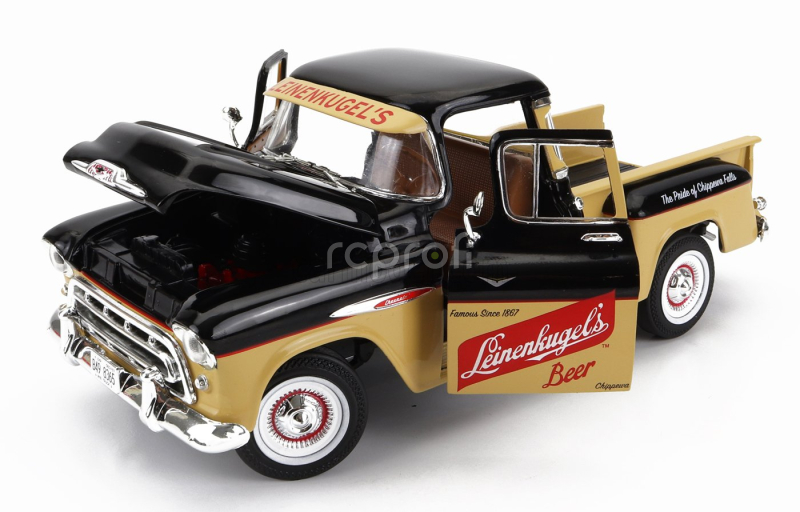 Autoworld Chevrolet 3100 Stepside Pick-up Leinenkugle's 1957 1:18 Beige Black