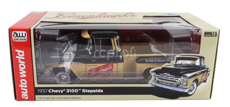 Autoworld Chevrolet 3100 Stepside Pick-up Leinenkugle's 1957 1:18 Beige Black