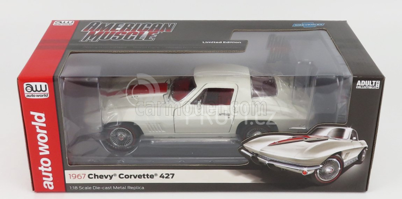 Autoworld Chevrolet Corvette 427 Coupe 1967 1:18 Bílá Červená