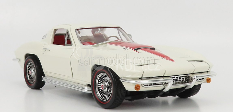 Autoworld Chevrolet Corvette 427 Coupe 1967 1:18 Bílá Červená