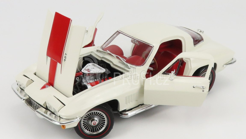 Autoworld Chevrolet Corvette 427 Coupe 1967 1:18 Bílá Červená