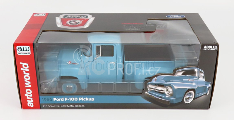 Autoworld Ford usa F-100 Pick-up 1956 1:18 Světle Modrá