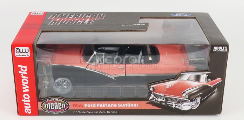 Autoworld Ford usa Fairlane Sunliner Cabriolet Open 1956 1:18 Černá Růžová