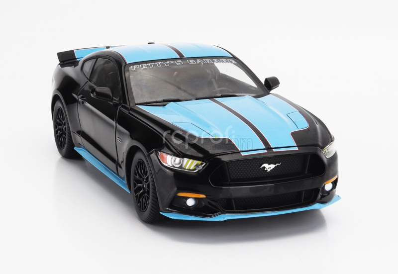 Autoworld Ford usa Mustang 5.0 Gt Coupe Custom Petty's Garage 2015 1:18 Černá Modrá