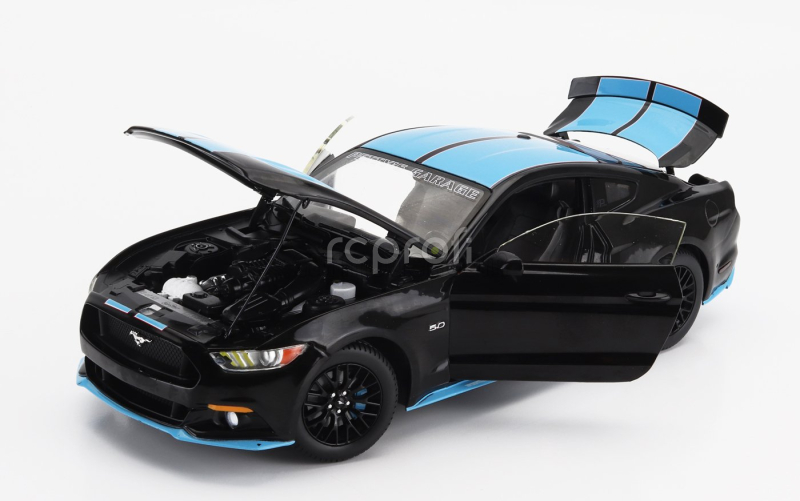 Autoworld Ford usa Mustang 5.0 Gt Coupe Custom Petty's Garage 2015 1:18 Černá Modrá