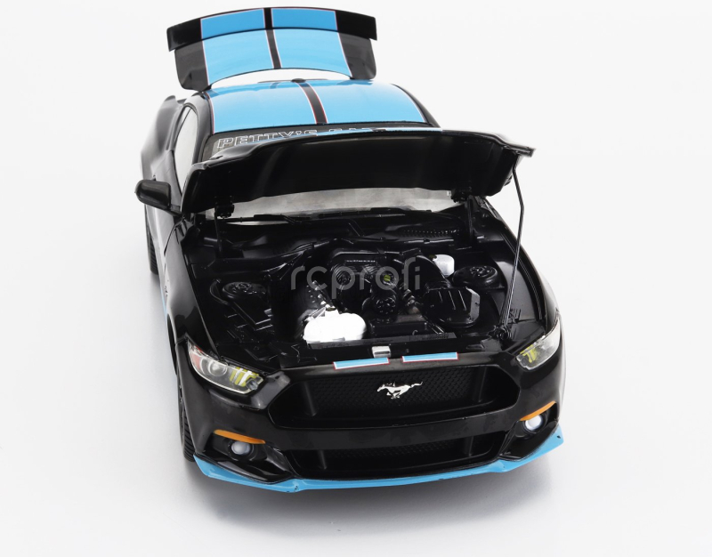 Autoworld Ford usa Mustang 5.0 Gt Coupe Custom Petty's Garage 2015 1:18 Černá Modrá