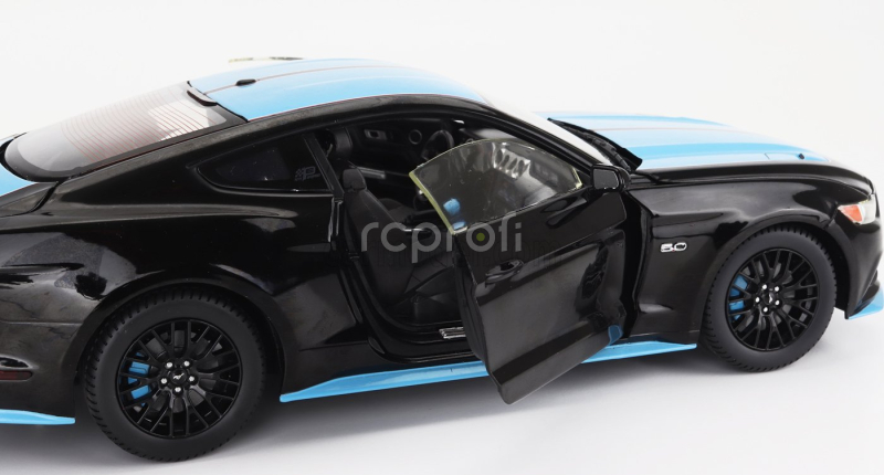 Autoworld Ford usa Mustang 5.0 Gt Coupe Custom Petty's Garage 2015 1:18 Černá Modrá