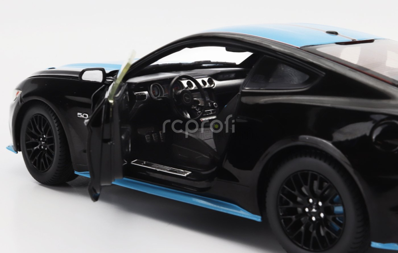 Autoworld Ford usa Mustang 5.0 Gt Coupe Custom Petty's Garage 2015 1:18 Černá Modrá
