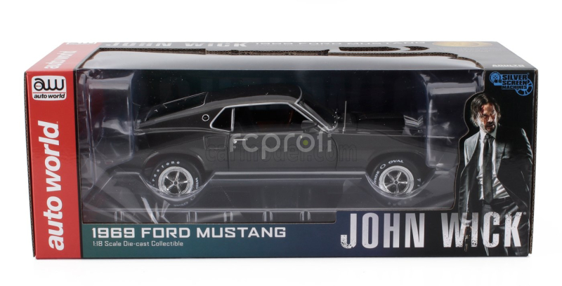 Autoworld Ford usa Mustang Boss Coupe 1969 - John Wick Movie 1:18 Hitman Grey