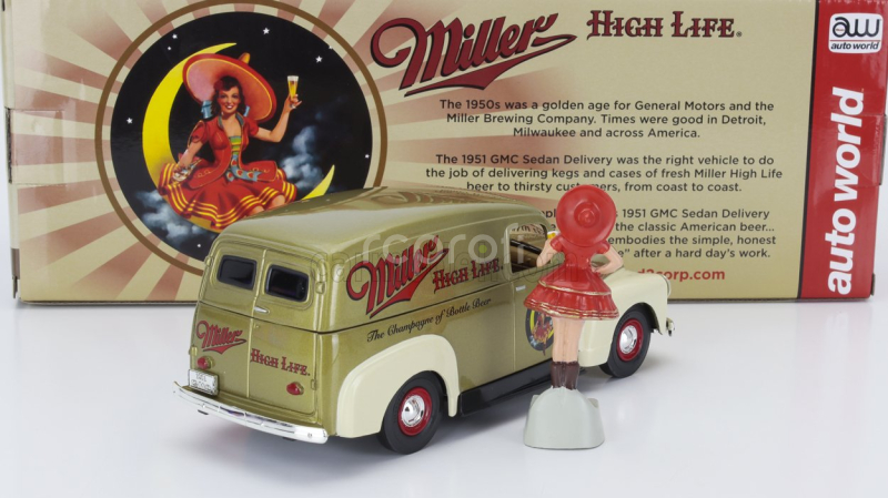 Autoworld GMC Delivery Truck With Miller Figure 1951 1:24 Gold