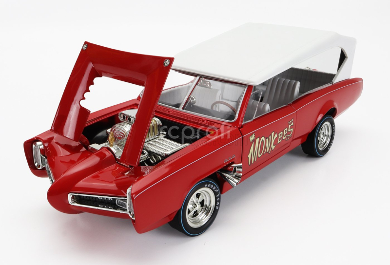 Autoworld Pontiac Gto Convertible Monkeemobile - The Monkees 1966 1:18 Červená Bílá