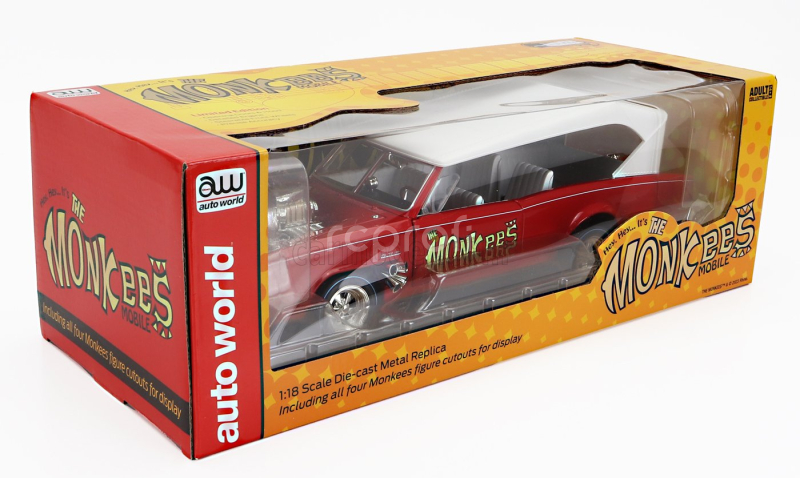 Autoworld Pontiac Gto Convertible Monkeemobile - The Monkees 1966 1:18 Červená Bílá