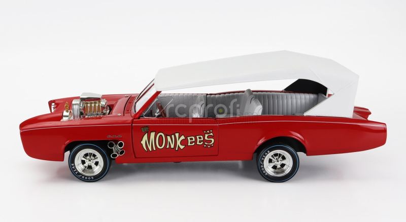 Autoworld Pontiac Gto Convertible Monkeemobile - The Monkees 1966 1:18 Červená Bílá