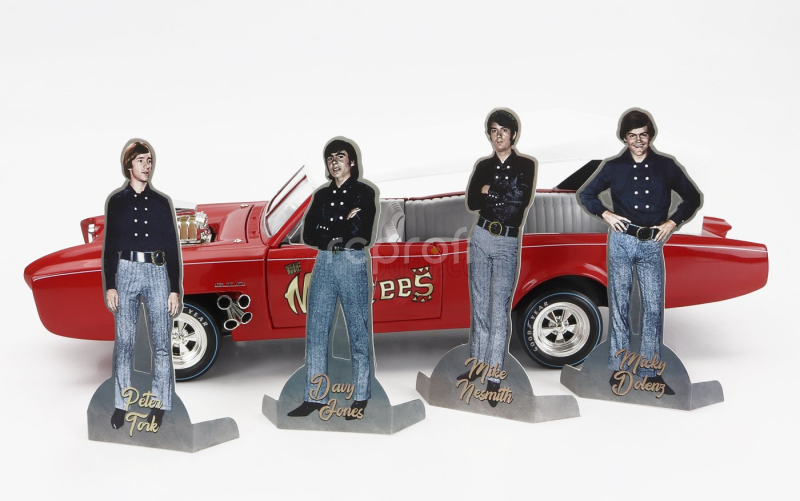 Autoworld Pontiac Gto Convertible Monkeemobile - The Monkees 1966 1:18 Červená Bílá