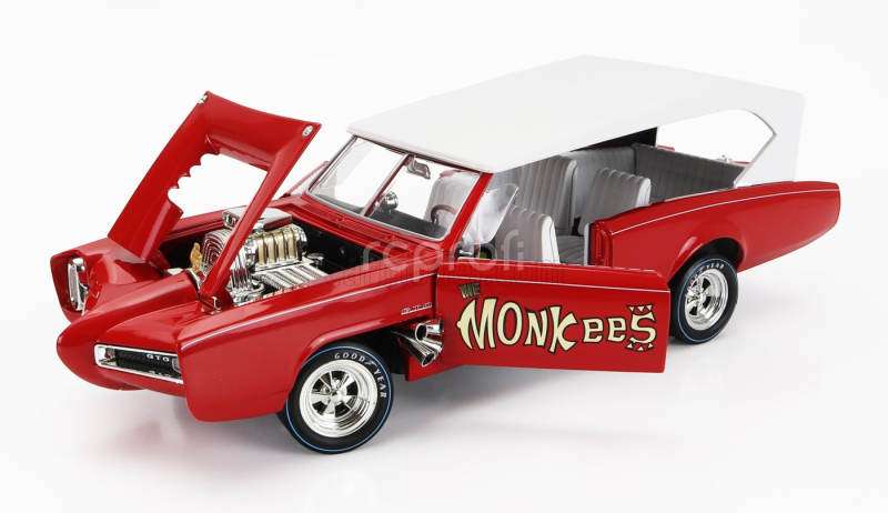 Autoworld Pontiac Gto Convertible Monkeemobile - The Monkees 1966 1:18 Červená Bílá