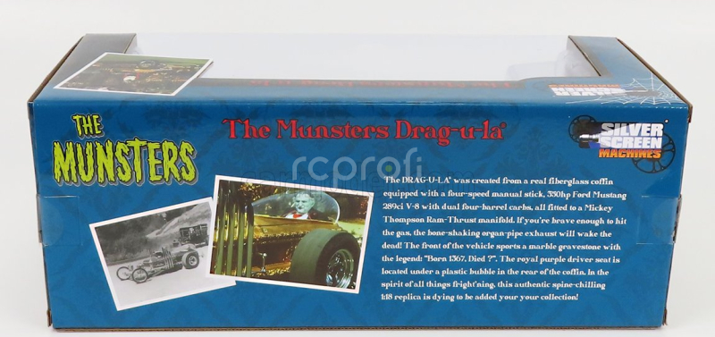 Autoworld Tv series Dragster The Munsters Dragula - Dracula 1:18 Gold Met