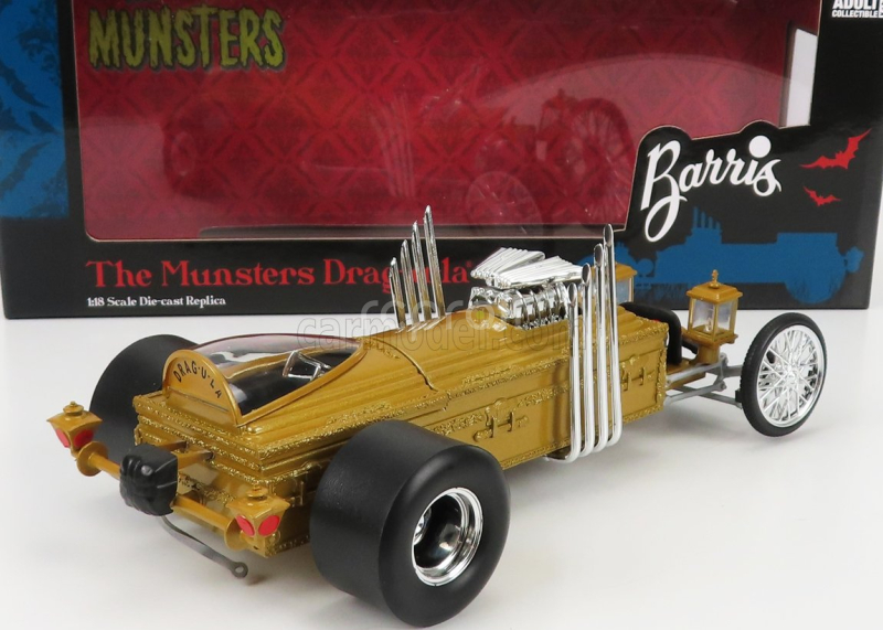 Autoworld Tv series Dragster The Munsters Dragula - Dracula 1:18 Gold Met