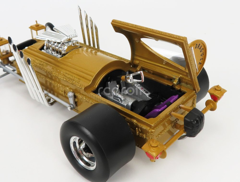 Autoworld Tv series Dragster The Munsters Dragula - Dracula 1:18 Gold Met