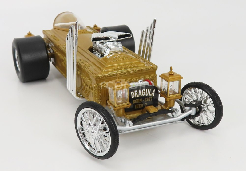Autoworld Tv series Dragster The Munsters Dragula - Dracula 1:18 Gold Met