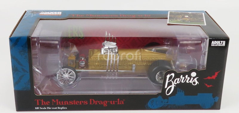 Autoworld Tv series Dragster The Munsters Dragula - Dracula 1:18 Gold Met