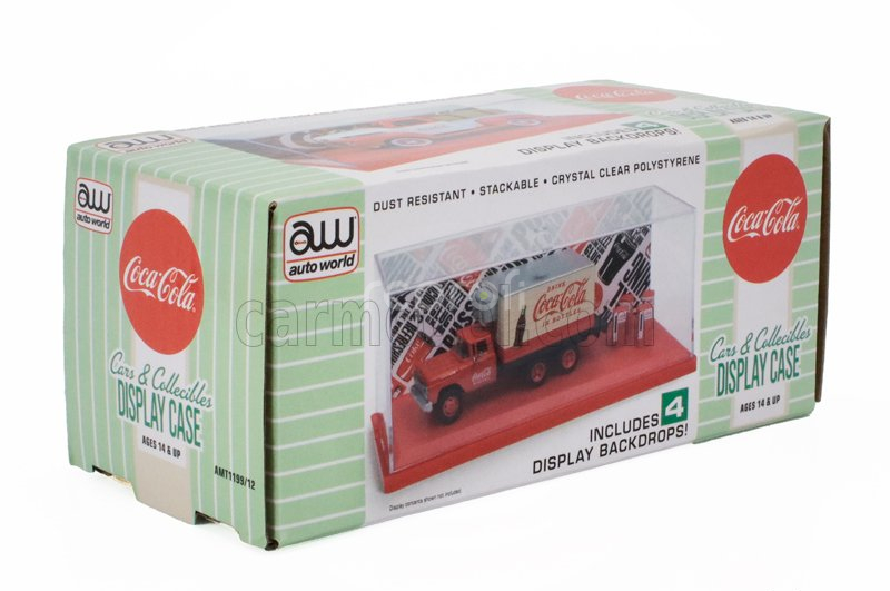Autoworld Vetrina display box Vetrina - Base In Plastica Rossa - Coca-cola Plastic Base Red - Lungh.length Cm  X Largh.width Cm  X Alt.height Cm  (altezza Interna Cm ) 1:43 Plastový Displej