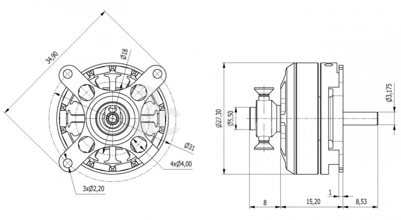 AXI 2203/RACE SAVER V2 střídavý motor