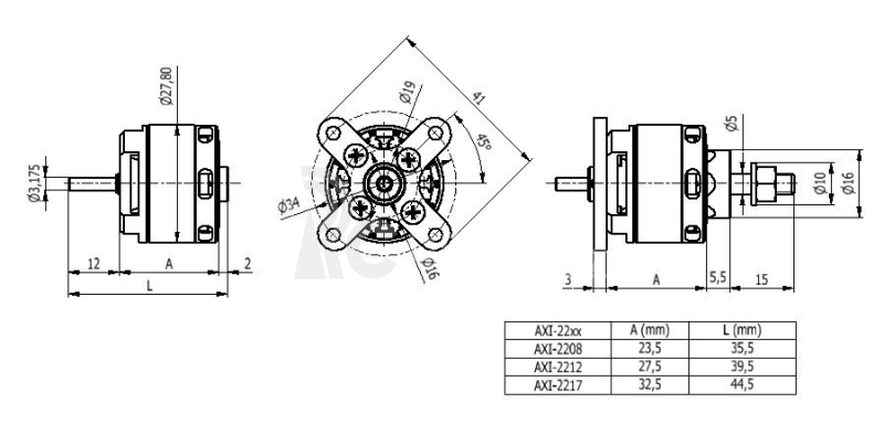 AXI 2208/34 V2 střídavý motor