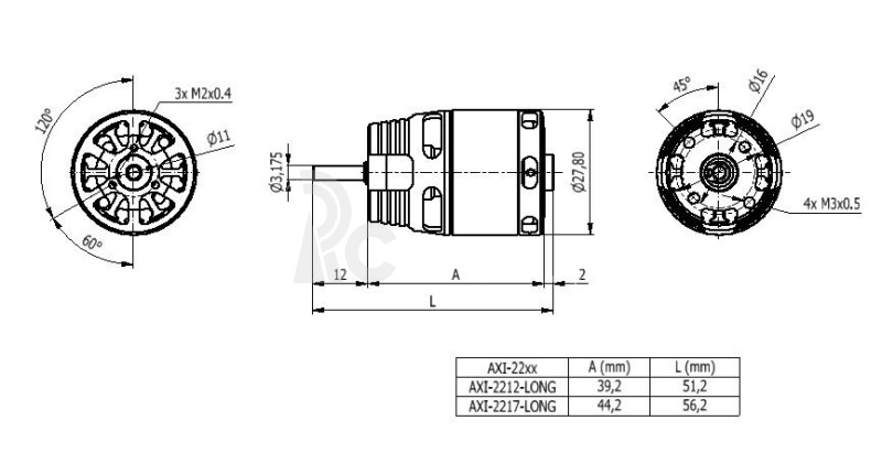 AXI 2212/12 V2 LONG střídavý motor