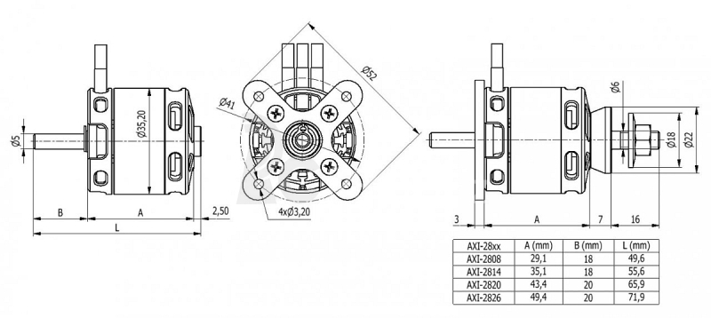 AXI 2814/6D V2 střídavý motor